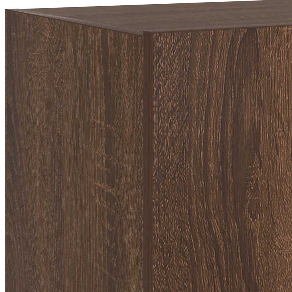 TV Wall Cabinet with LED Lights Brown Oak 60x35x31 cm