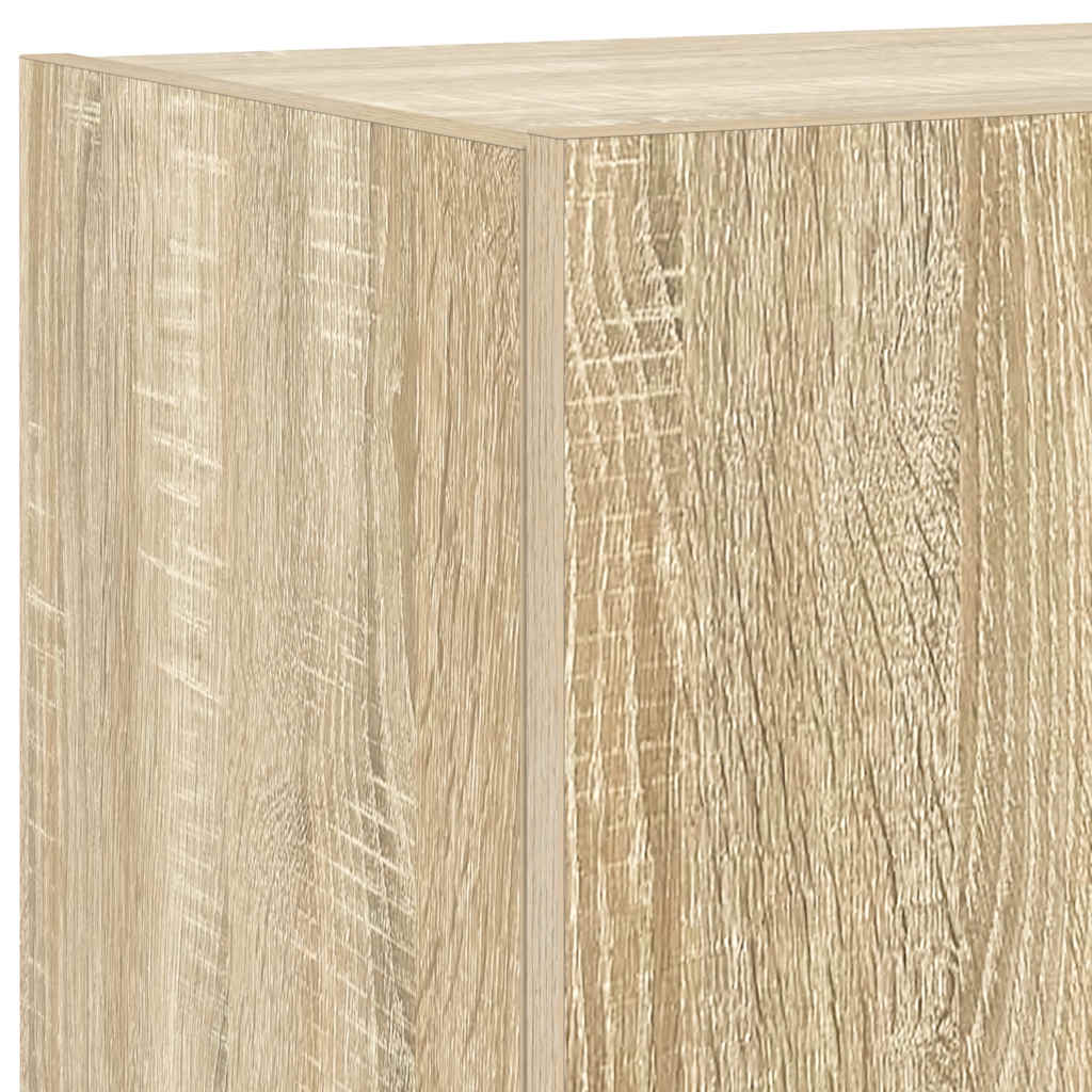 TV Wall Cabinet with LED Lights Sonoma Oak 80x35x31 cm