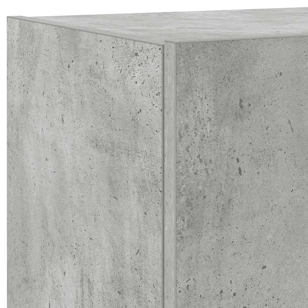 TV Wall Cabinet with LED Lights Concrete Grey 100x35x31 cm
