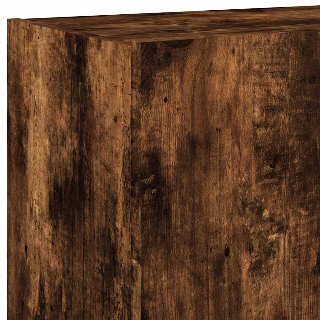TV Wall Cabinet with LED Lights Smoked Oak 60x35x41 cm