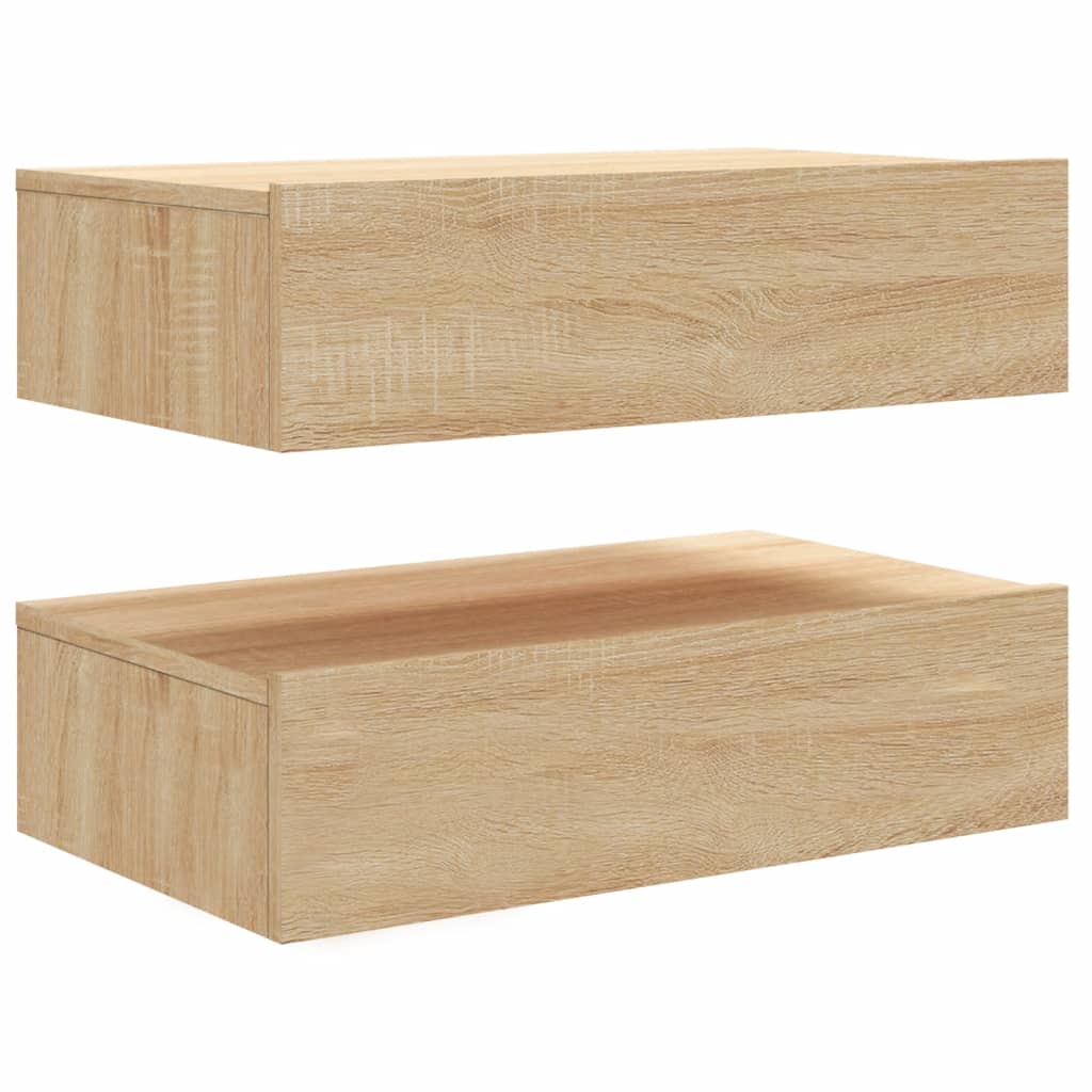 2 Piece TV Cabinet Set with LED Lights Sonoma Oak 60x35x15,5 cm