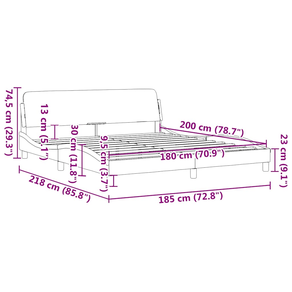 Bed Frame "Dover" Black and White 180x200 cm Super King Faux Leather