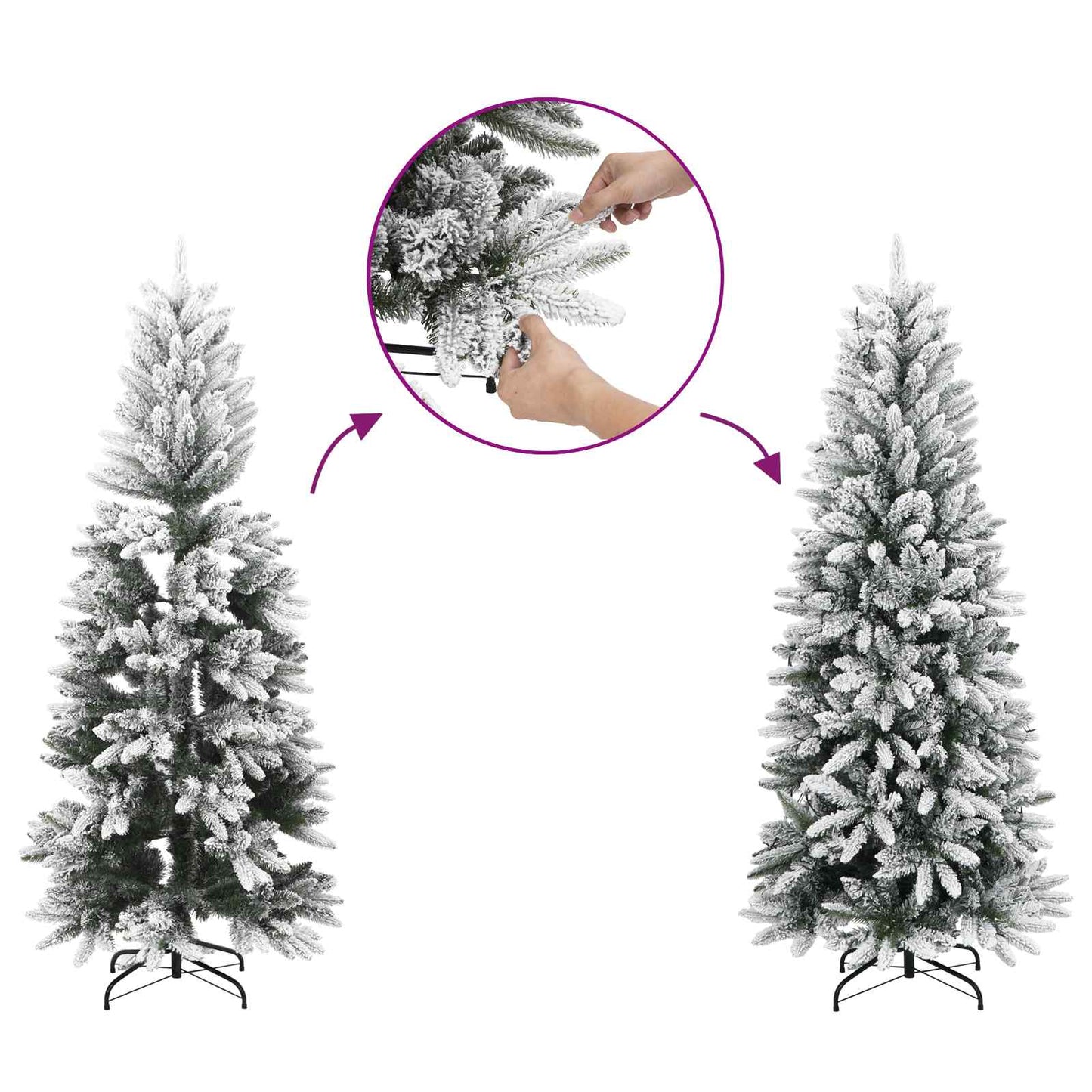 Artificial Christmas Tree White 120 cm PVC and Metal