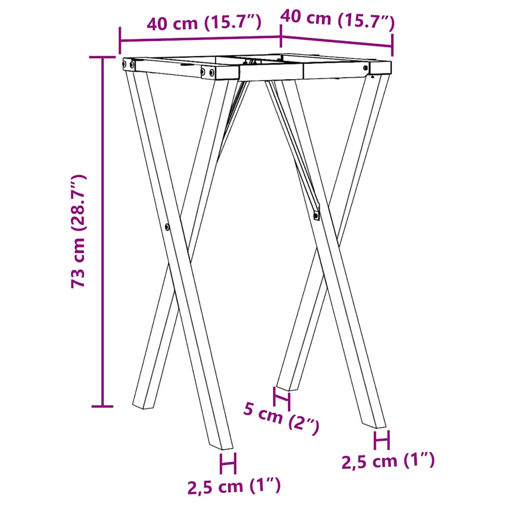 Dining Table Legs X-Frame 40x40x73 cm Steel