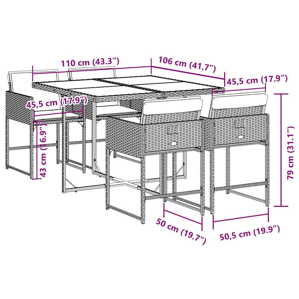 Garden Dining Set | Black and cream
