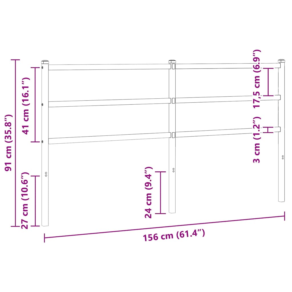 Metal Replace Headboard White 150 cm