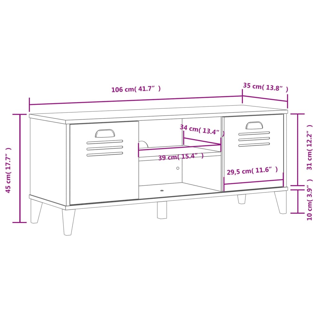 Shoe Bench "VIKEN" White 106x35x45 cm Engineered Wood