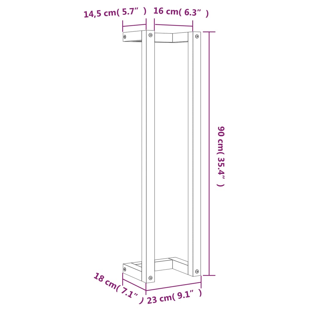 Towel Rack Wax Brown 23x18x90 cm Solid Wood Pine