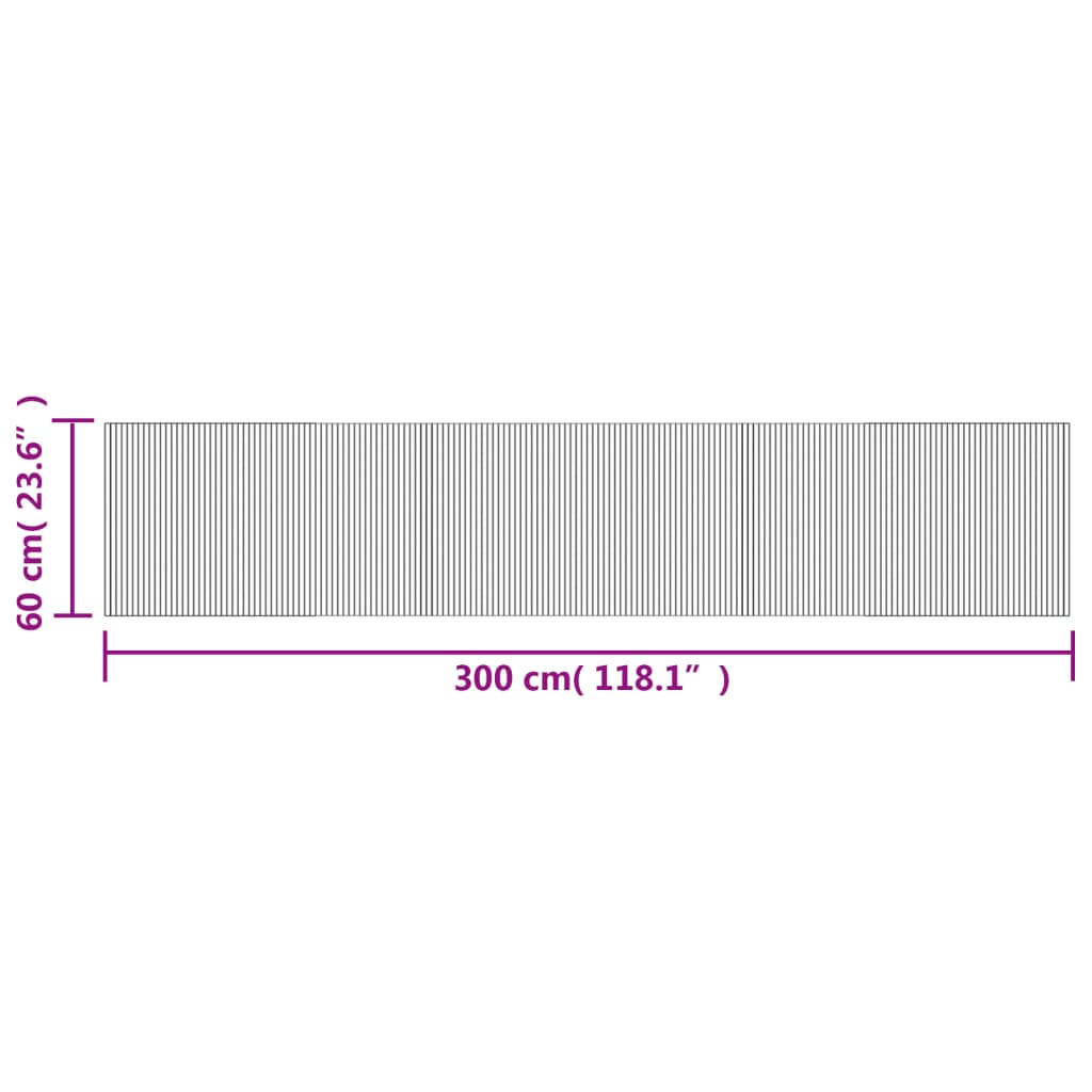 Rug Rectangular Light Nature 60x300 cm Bamboo