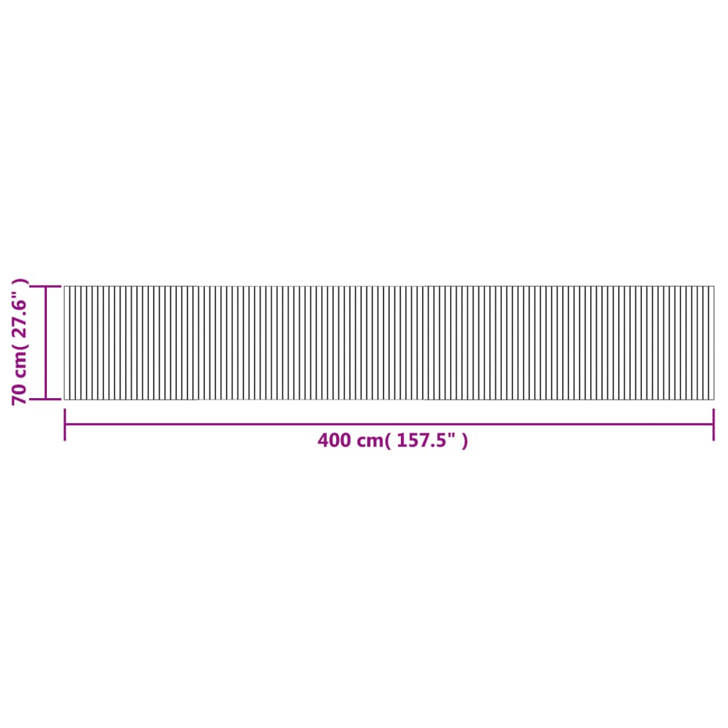 Rug Rectangular Light Nature 70x400 cm Bamboo