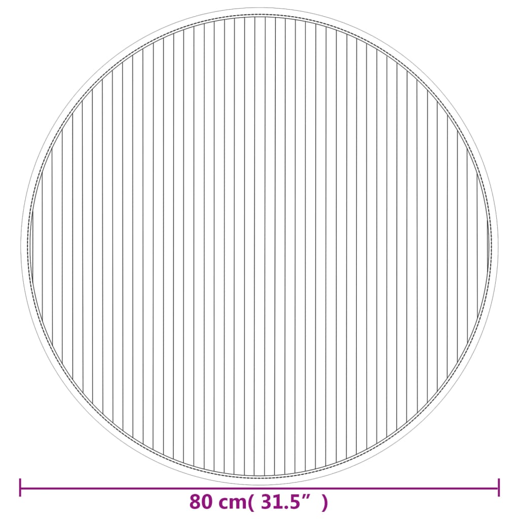 Rug Round Dark Brown80 cm Bamboo