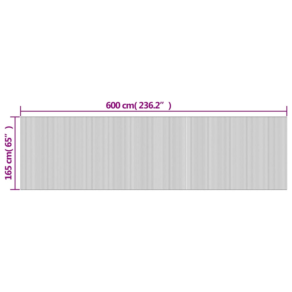 Room Divider Brown Width 600 cm Height 165 cm Bamboo