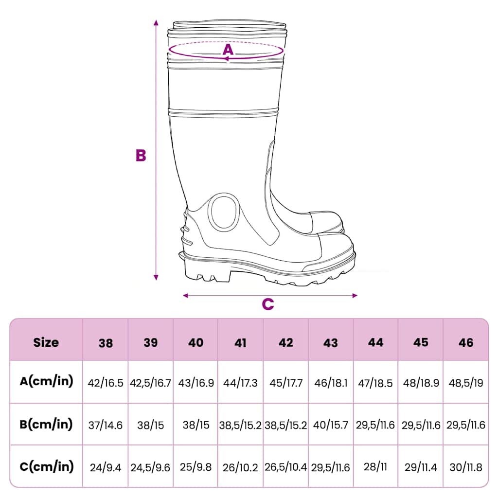 Rain Boots Black Size 41 PVC