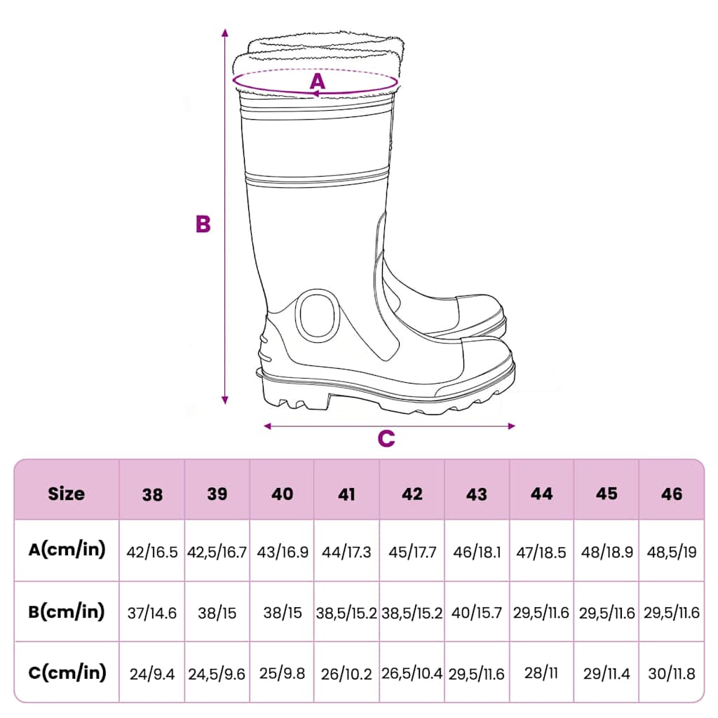 Rain Boots with Removable Socks Black Size 39 PVC