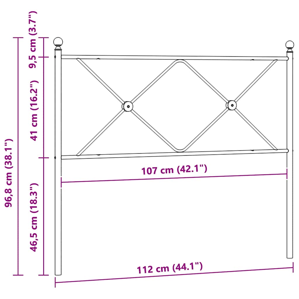 Metal Replace Headboard White 107cm