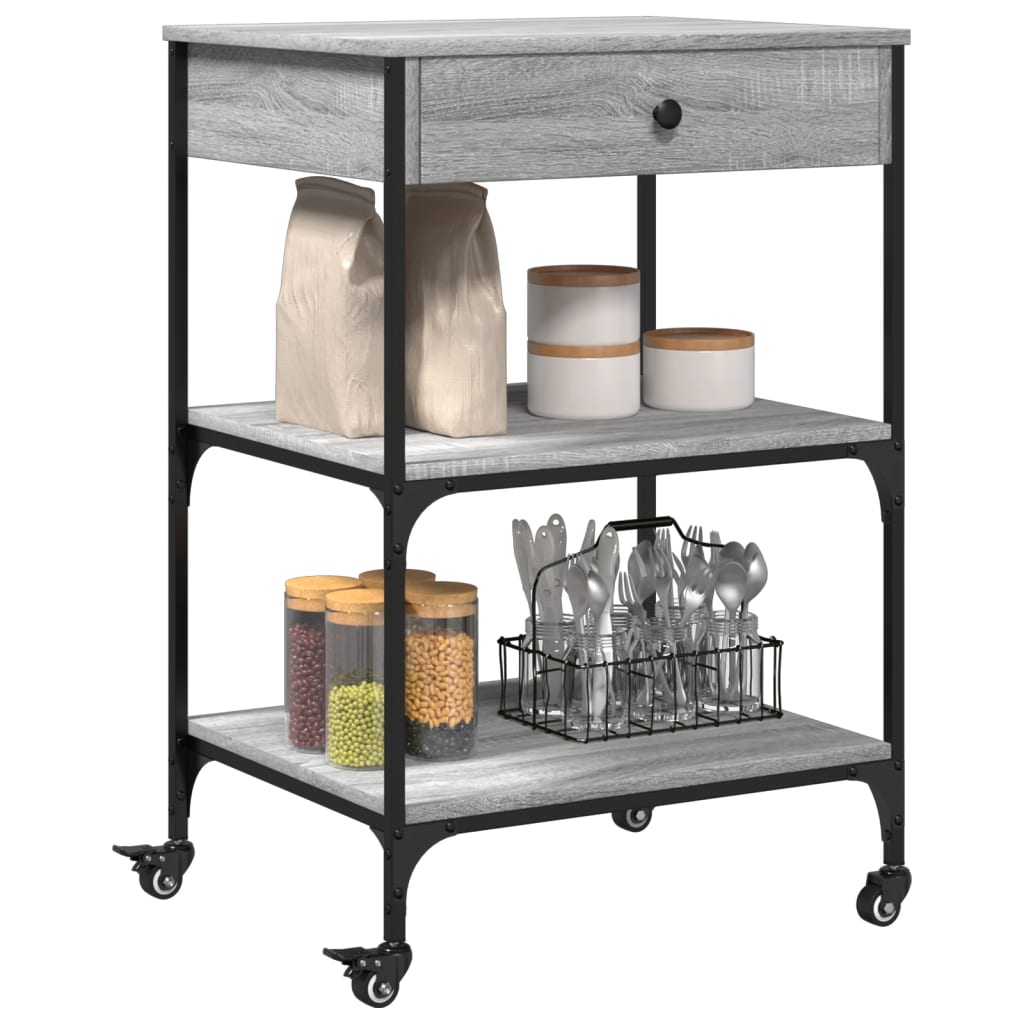 Kitchen Trolley Grey Sonoma 60x48x89,5 cm Engineered Wood