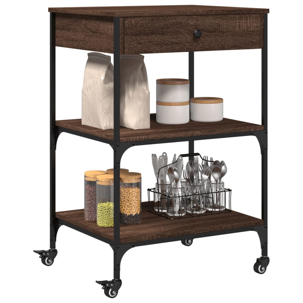 Kitchen Trolley Brown Oak 60x48x89,5 cm Engineered Wood