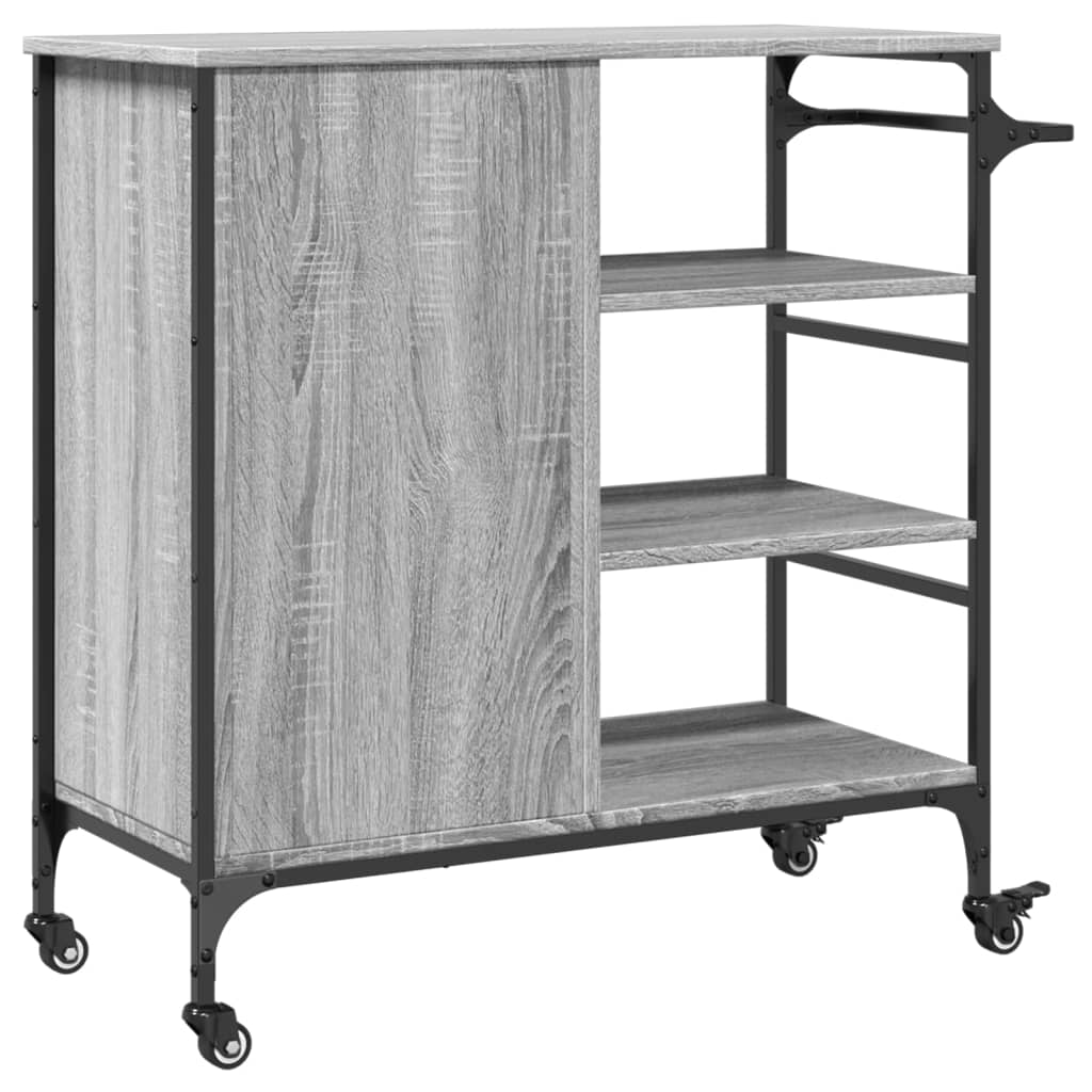 Kitchen Trolley Grey Sonoma 87,5x38,5x84,5 cm Engineered Wood