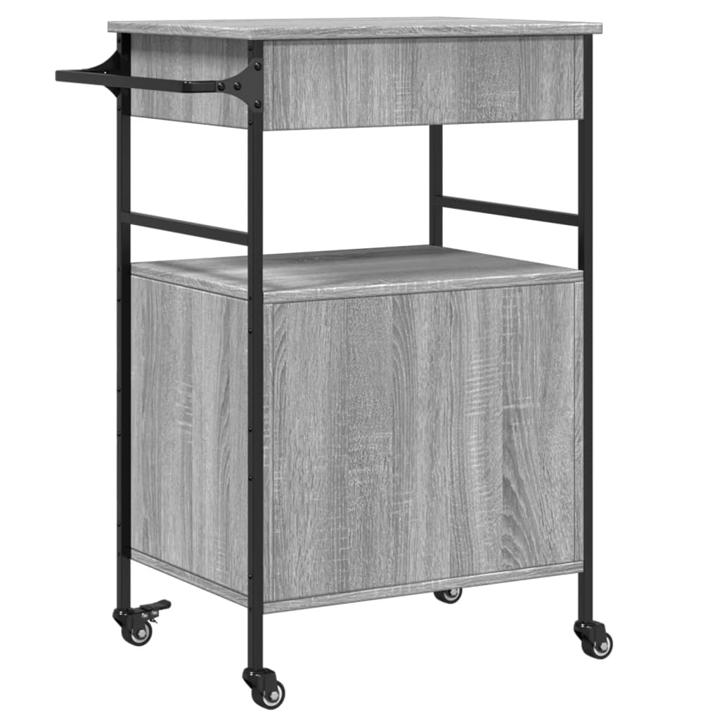 Kitchen Trolley Grey Sonoma 56x43x89,5 cm Engineered Wood