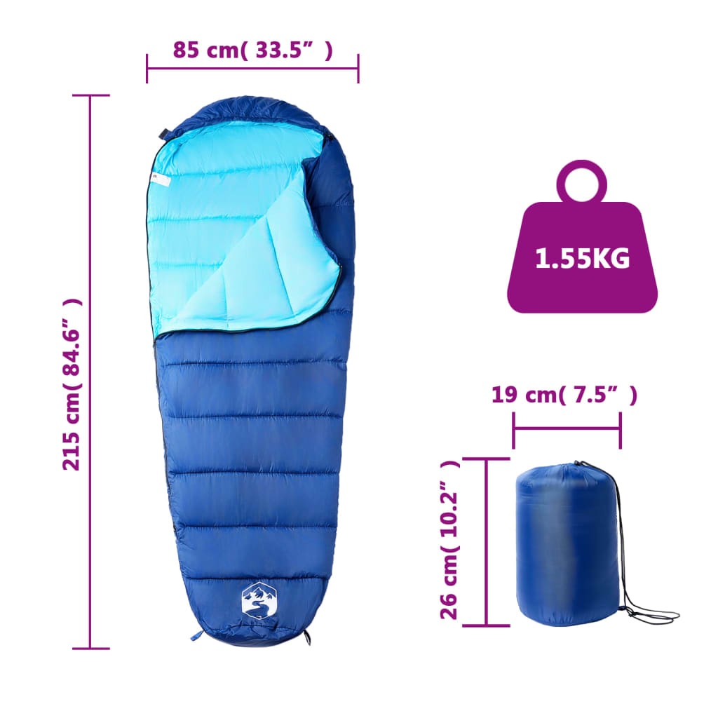 vidaXL Mummy Sleeping Bag for Adults Camping 3 Seasons
