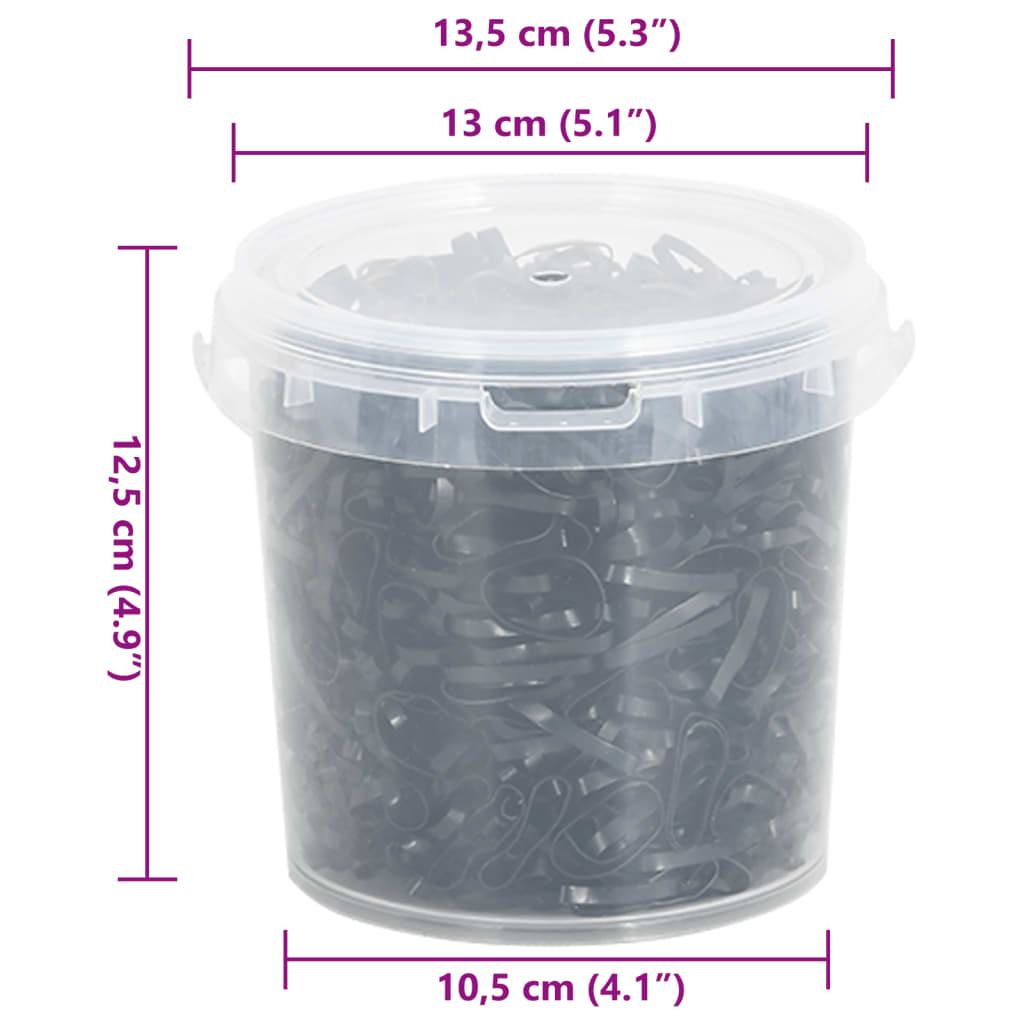 Braiding Bands for Horse 1500 pcs Black Silicone