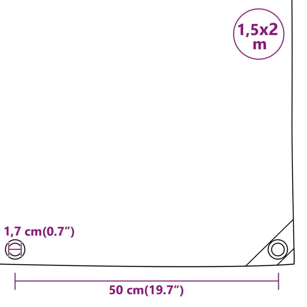 Tarpaulin Anthracite 1.5x2 m 650 g/m²