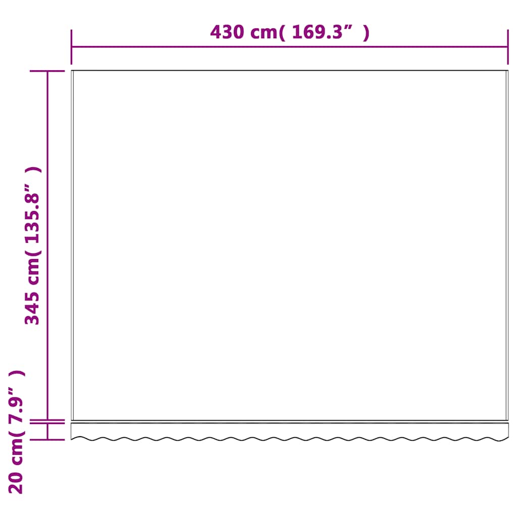Awning Replacement Fabric Red and White 450x350 cm Polyester