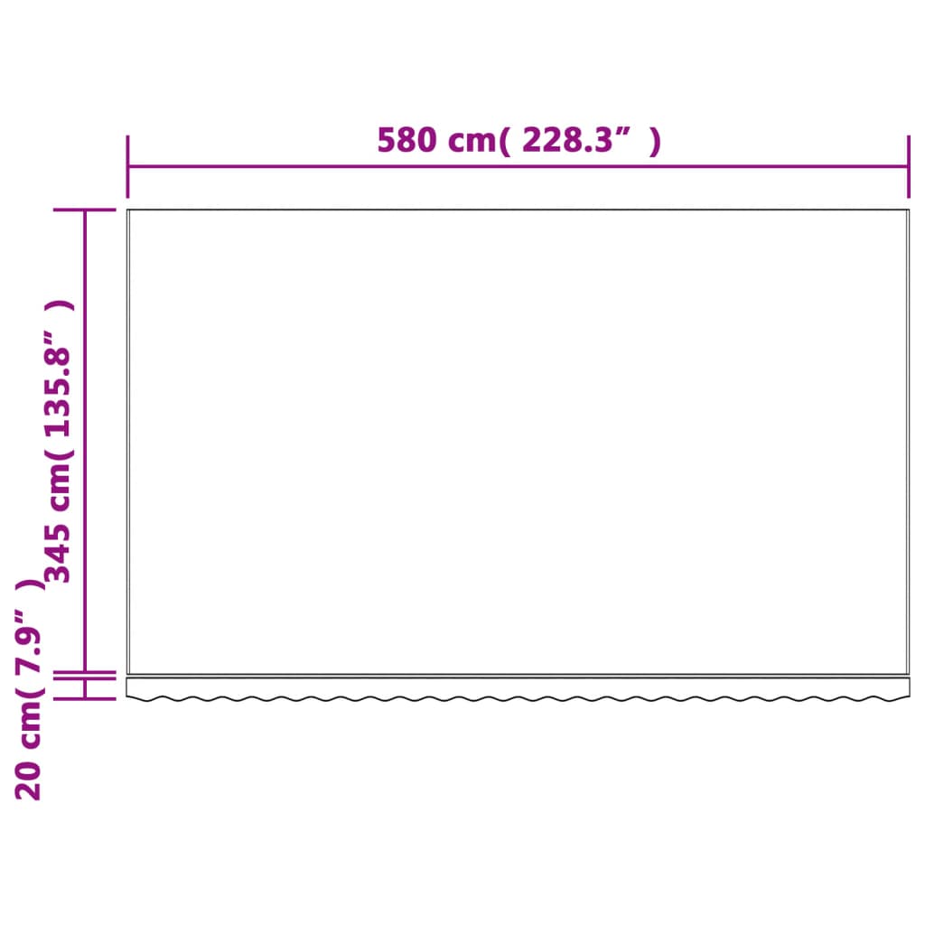 Awning Replacement Fabric Multicolour 600x350 cm Polyester