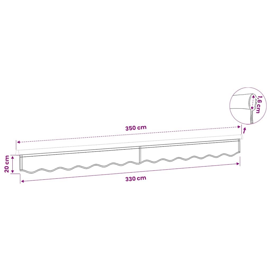 Awning Valance Replacement Cream Stripe 350 cm