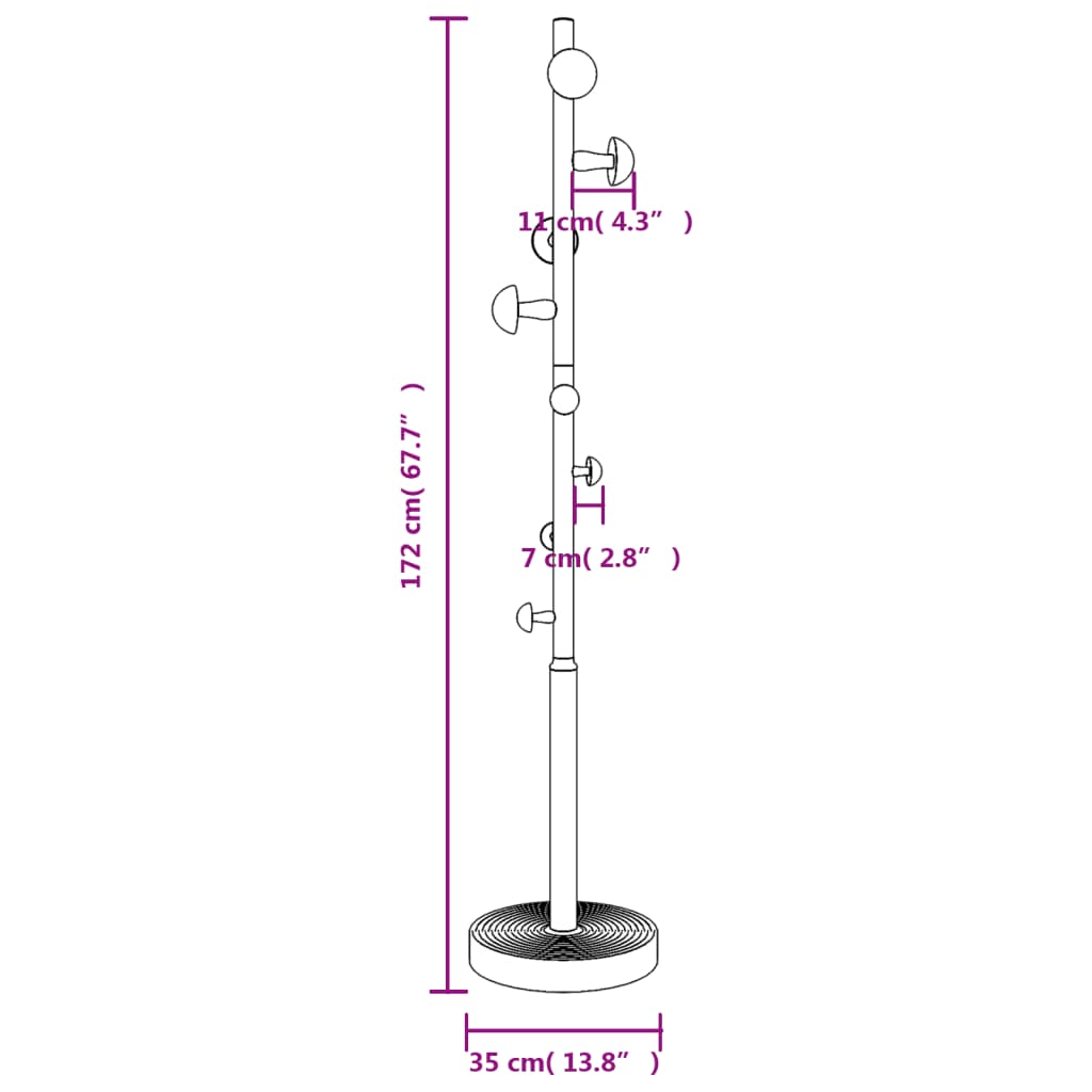 Coat Stand Blue 172 cm Powder-coated Iron