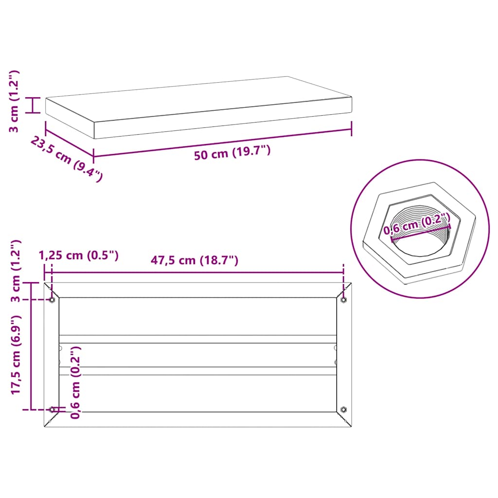 Wall Shelves 2 pcs 50x23.5 cm Silver Stainless Steel