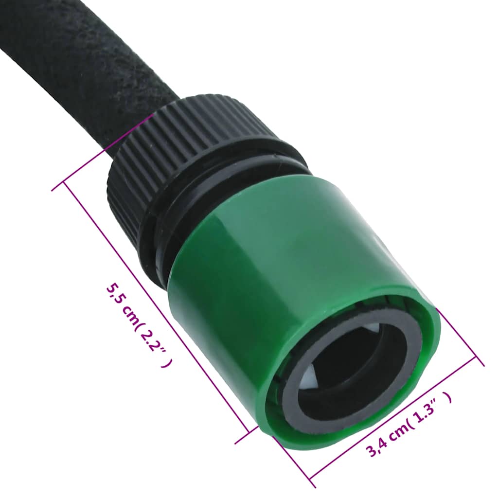 Garden Soaker Hose Black 0,6" 100 m Rubber