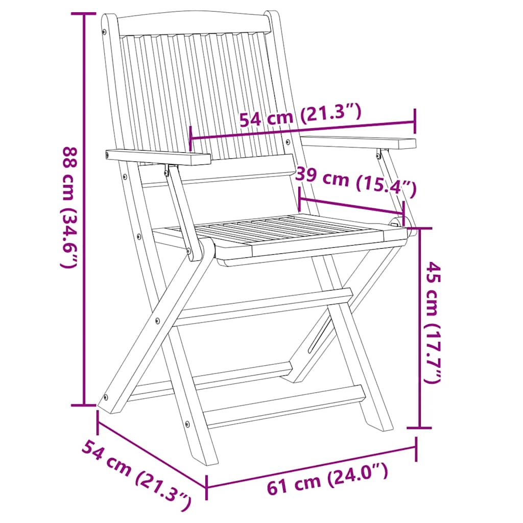 Folding Chairs 6 pcs 54,5x58x90 cm Solid Wood Acacia