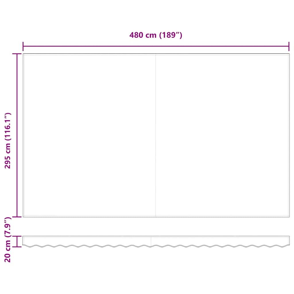 Manual Retractable Awning Burgundy 500x300 cm