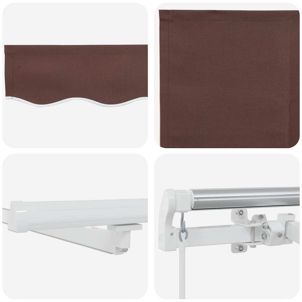 Manual Retractable Awning with LED Brown 600x300 cm