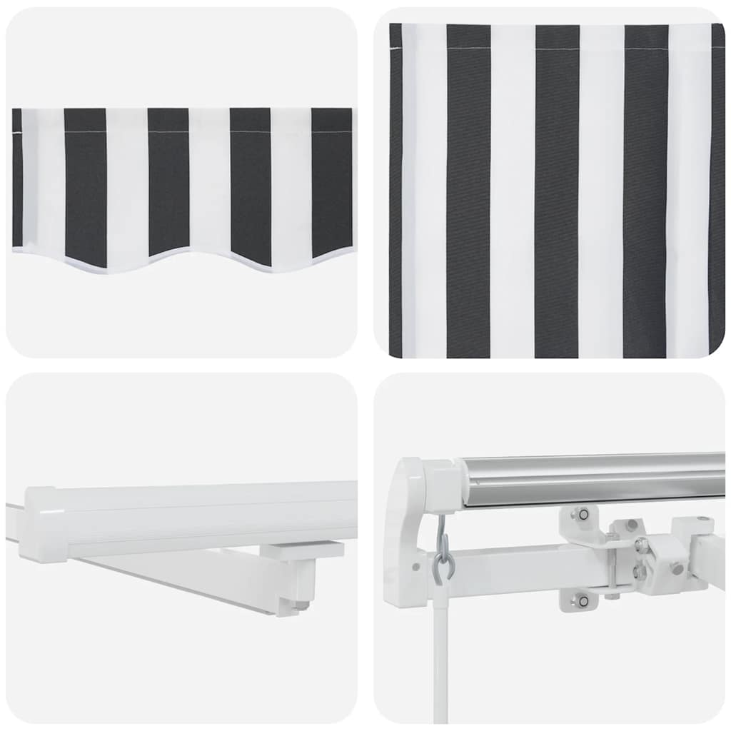 Manual Retractable Awning with LED Anthracite&White 400x300 cm