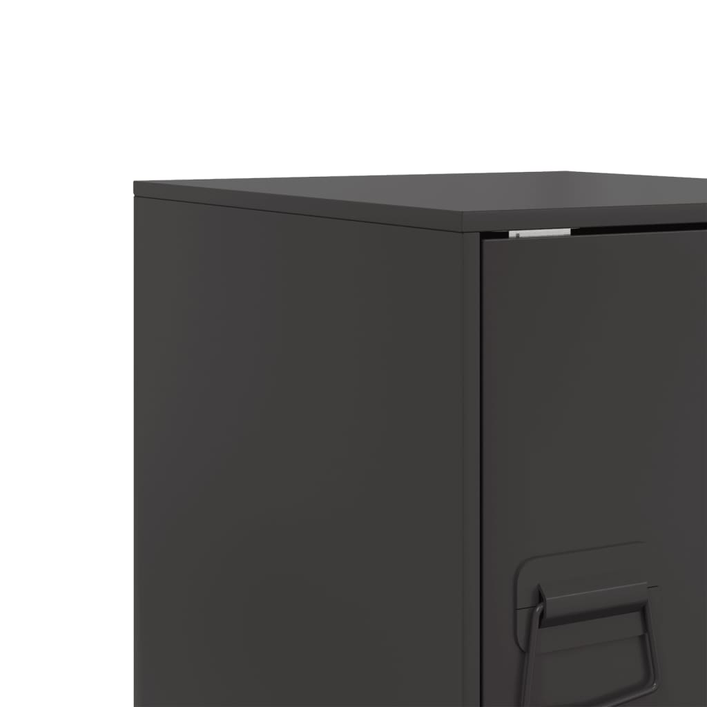 Bedside Cabinets 2pcs Black 34,5x39x44 cm Steel