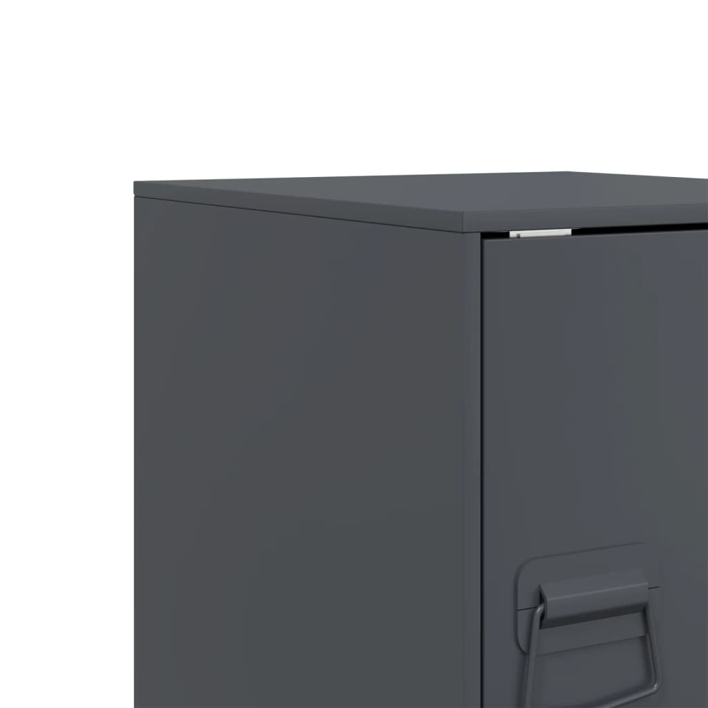 Bedside Cabinets 2 pcs Anthracite 34,5x39x44 cm Steel