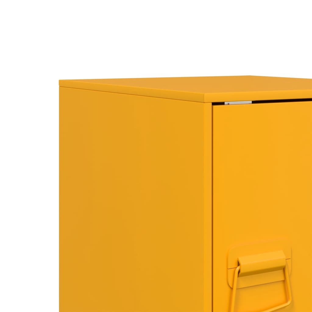 Bedside Cabinets 2 pcs Mustard Yellow 34,5x39x44 cm Steel
