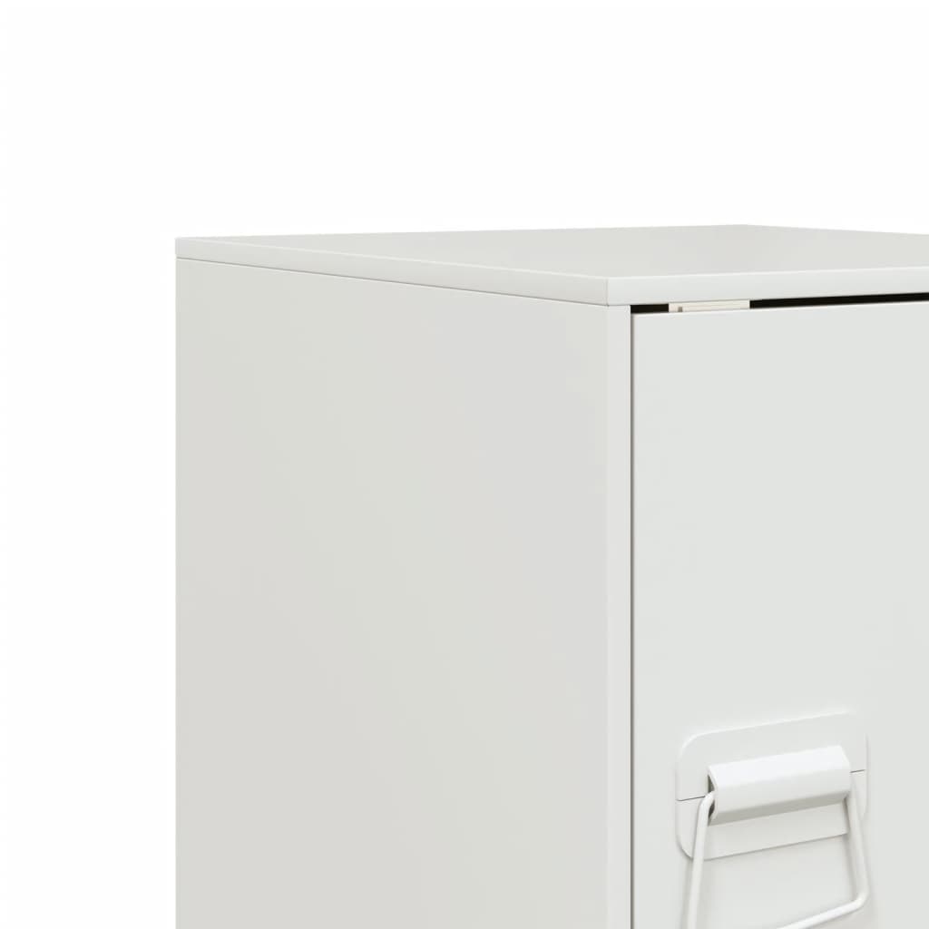 Bedside Cabinet White 34,5x39x44 cm Steel