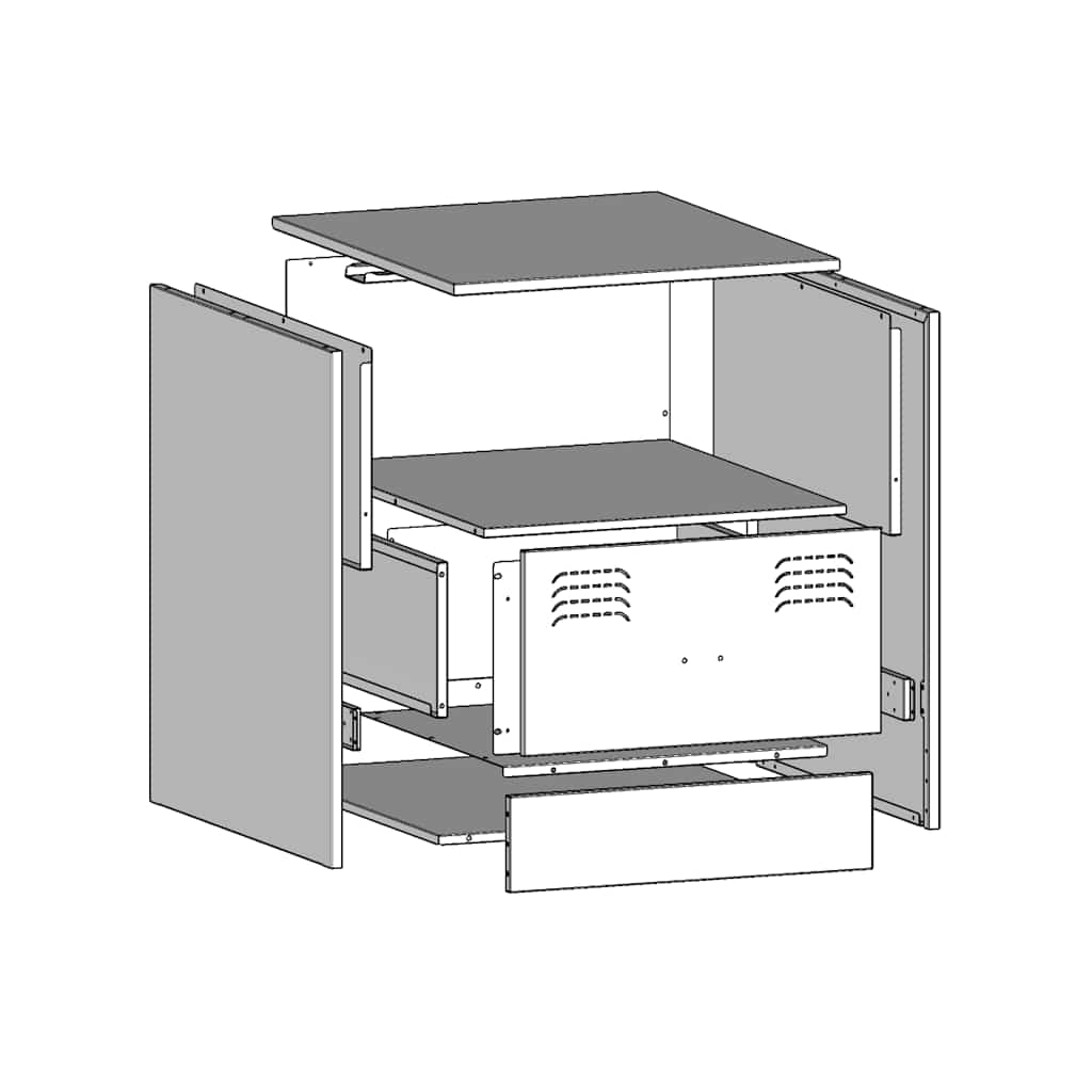 Bedside Cabinets 2pcs Black 34,5x39x44 cm Steel