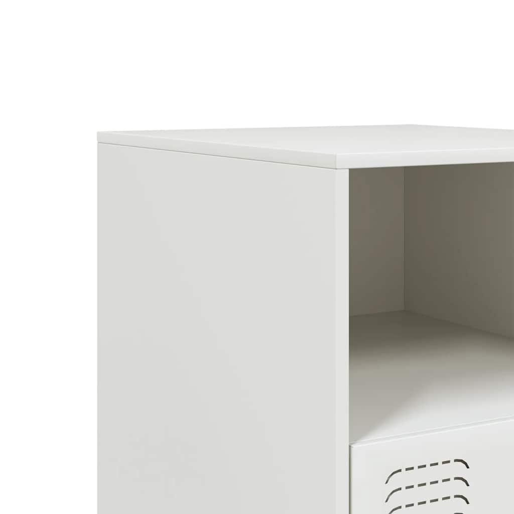 Bedside Cabinet White 34,5x39x44 cm Steel