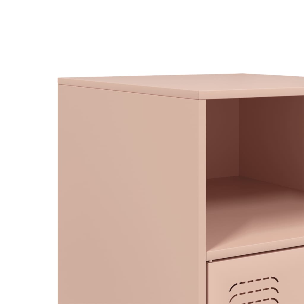 Bedside Cabinets 2pcs Pink 34,5x39x62 cm Steel