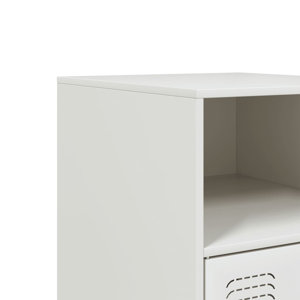 Bedside Cabinet White 34,5x39x62 cm Steel