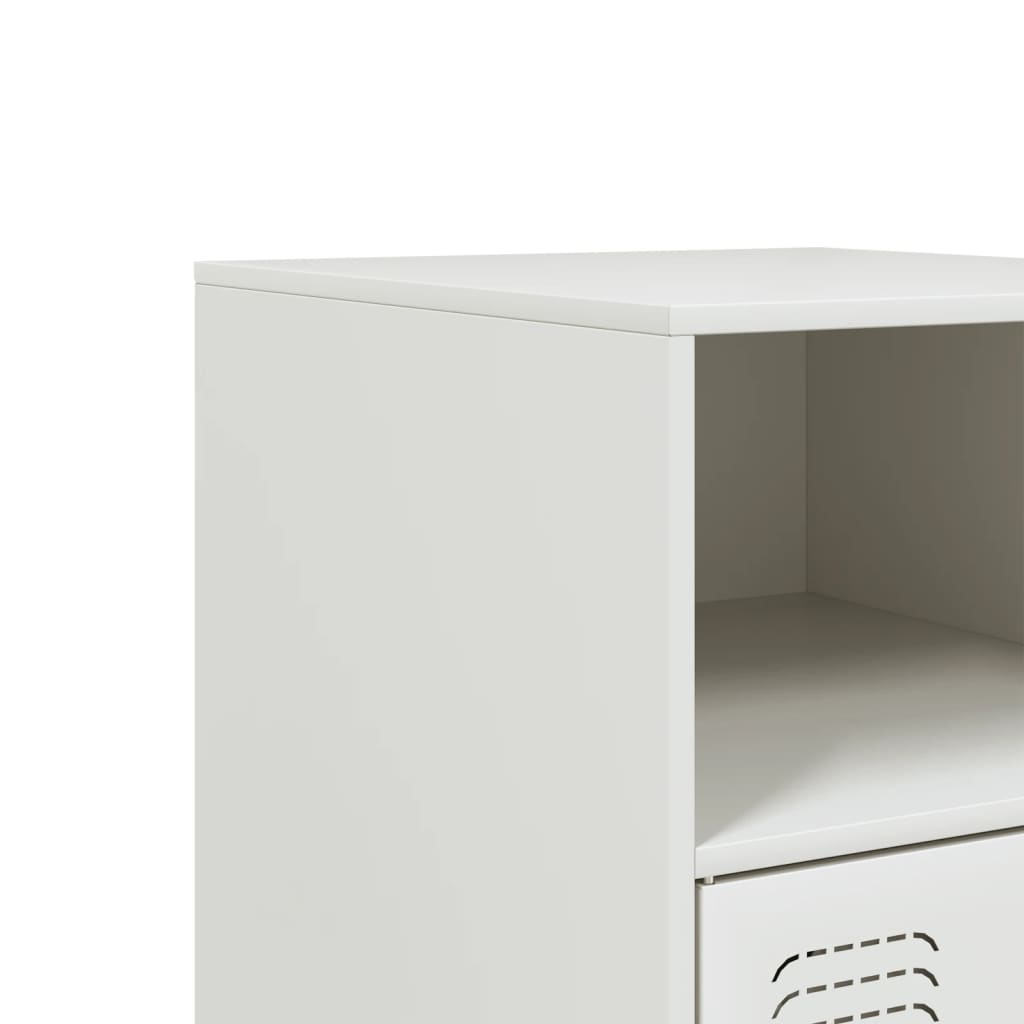 Bedside Cabinets 2 pcs White 34,5x39x62 cm Steel