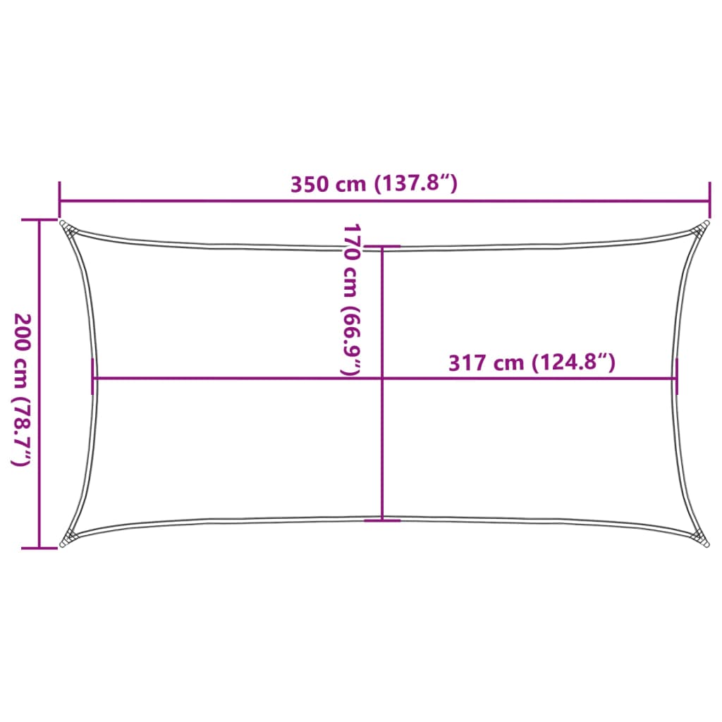 Sun Shade Sail Light Grey 3.5x2 m 100% Polyester Oxford