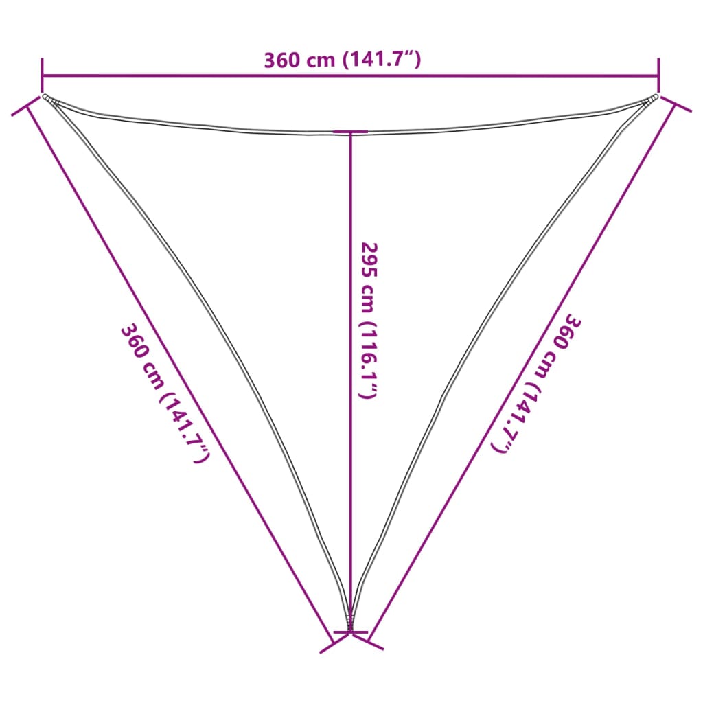 Sun Shade Sail Sand 3,6x3,6x3,6 m 100% Polyester Oxford