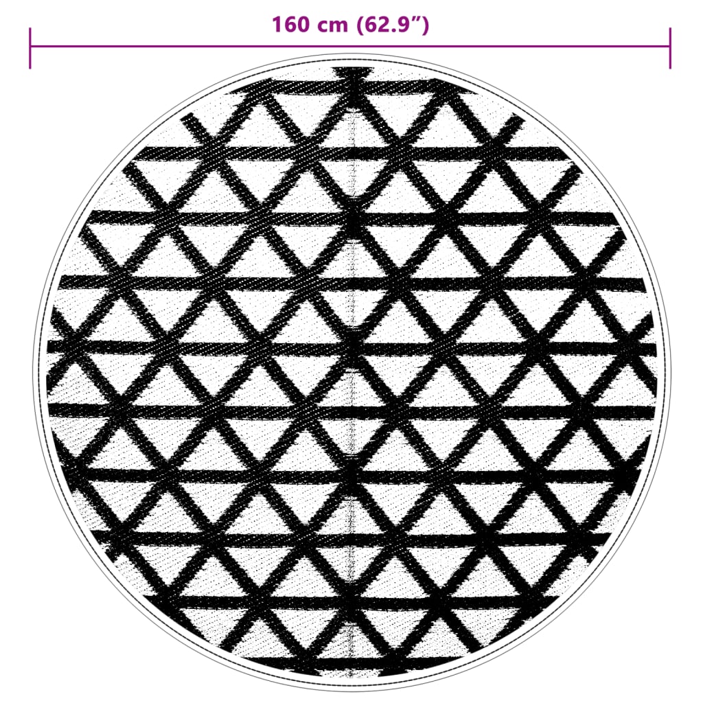 Outdoor Carpet ARAKIL Black Ø160 cm PP