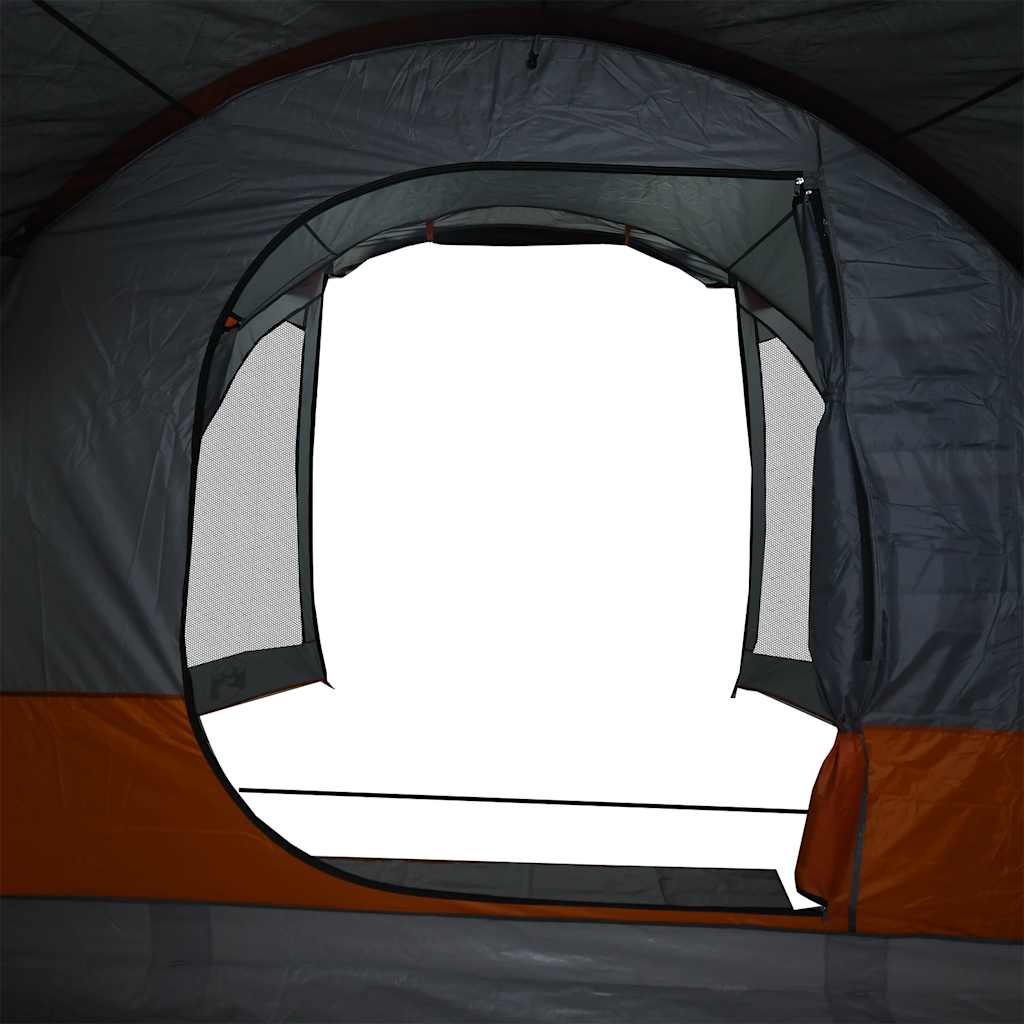 Family Tent 6-Person Grey and Orange Waterproof