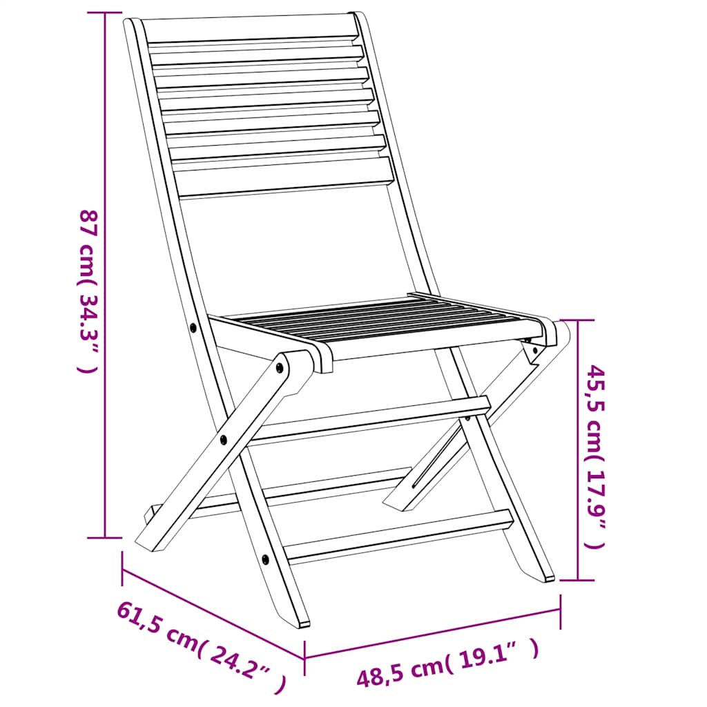 Folding Chairs 4 pcs 48,5x61,5x87 cm Solid Wood Acacia